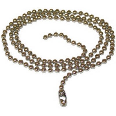 Beaded Chain With Connector – Nickel-Plated Steel – 3-In. Discount