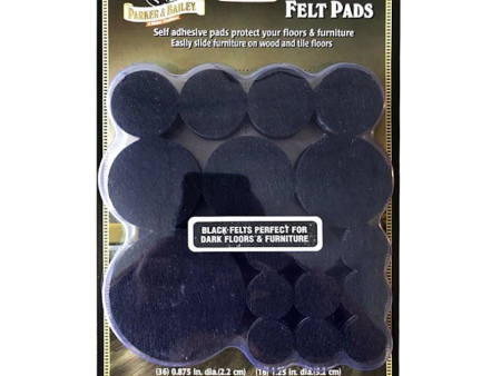 Parker & Bailey Heavy Duty Black Felt Pads Kit – Assorted Sizes – Value Pack of 68 Online