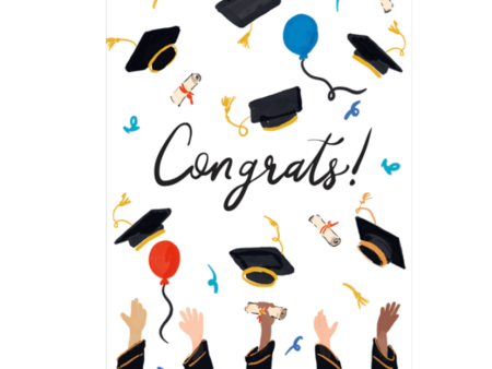 Caspari – Congrats And Hats Of Graduation Card – 1 Card & 1 Envelope (Copy) Sale