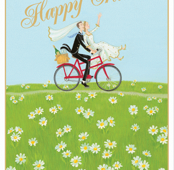 Caspari – Happy Trails - Foil Wedding Card – 1 Card & 1 Envelope Sale