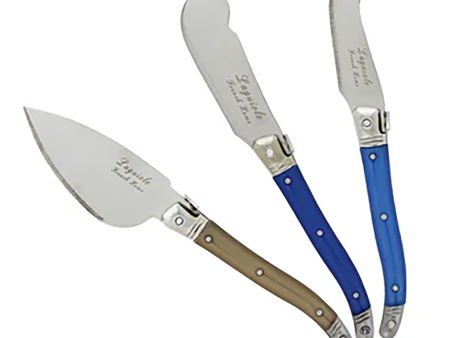 Laguiole Cheese Knife Set of 3 – Blue & Cream Handles Cheap