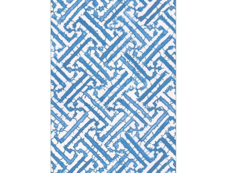 Caspari Fretwork Blue Paper Guest Towel Napkins - 15 Pk Hot on Sale