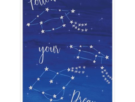 Caspari – Follow Your Dreams Foil Graduation Card – 1 Card & 1 Envelope Online Sale