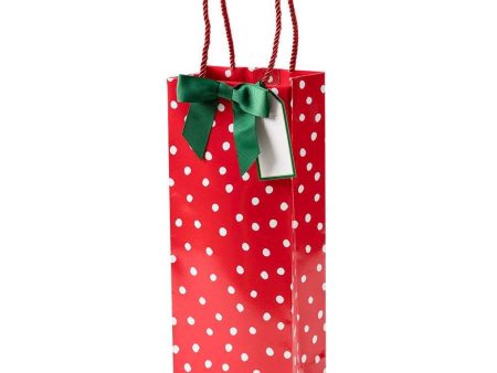 Caspari Painted Dots Wine and Bottle Gift Bag Fashion