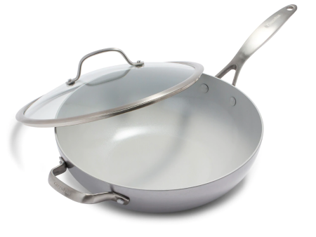 Greenpan Venice Pro Ceramic Nonstick Wok Pan With Lid – 12  Online now