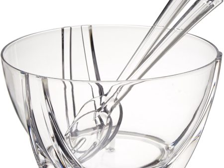 Acrylic Salad Bowl with Servers – 6 Quart Capacity on Sale