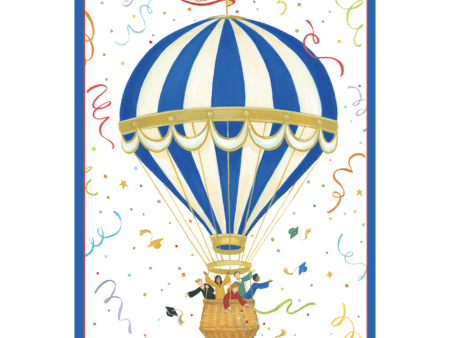 Caspari – Hot Air Balloon Graduation Card – 1 Card & 1 Envelope For Discount