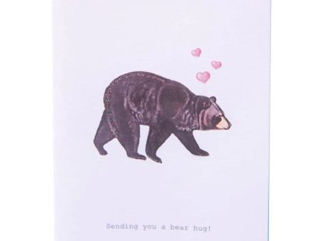 Bear Hug Glitter Greeting Card – 3.5  x 5  Sale